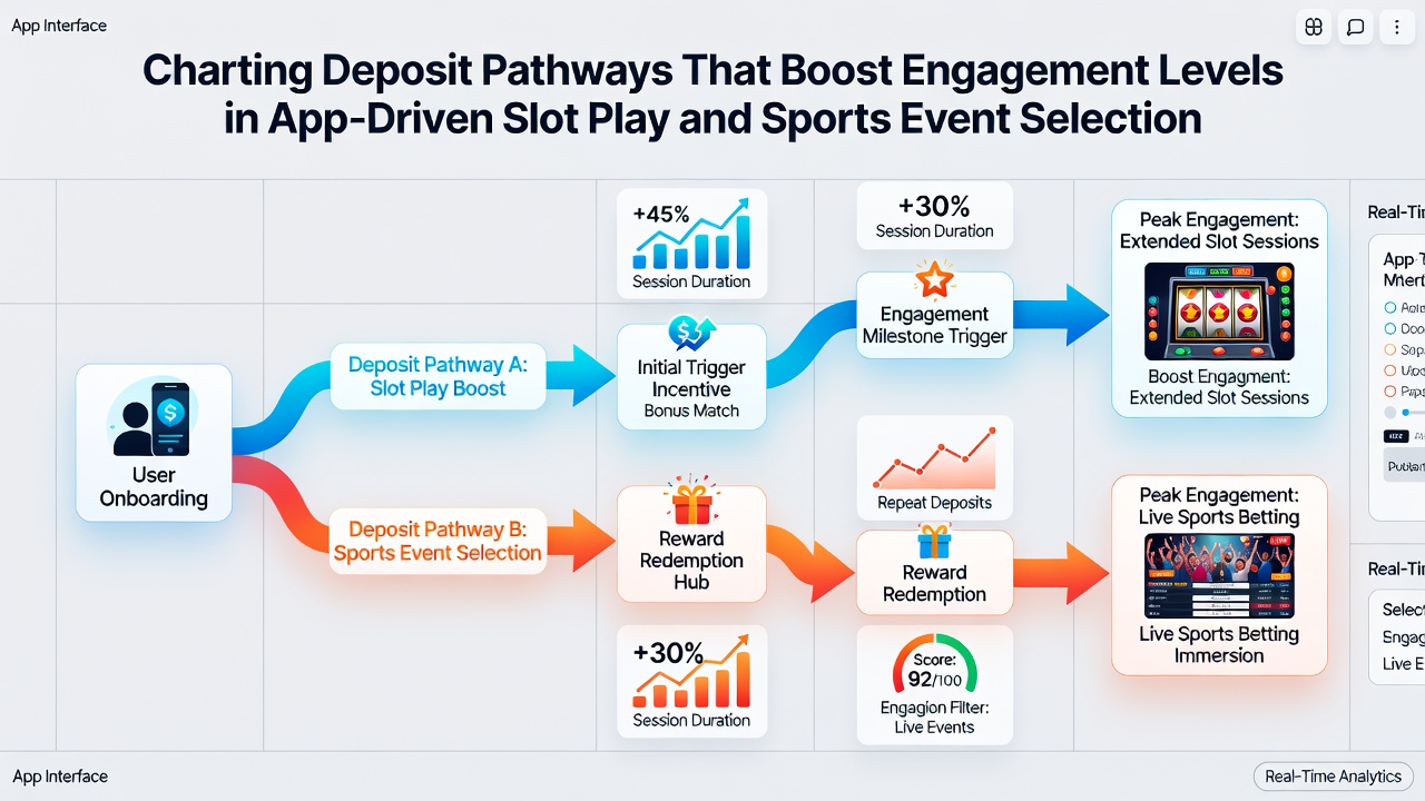 Chart showing engagement metrics across deposit methods in sports betting and slot applications