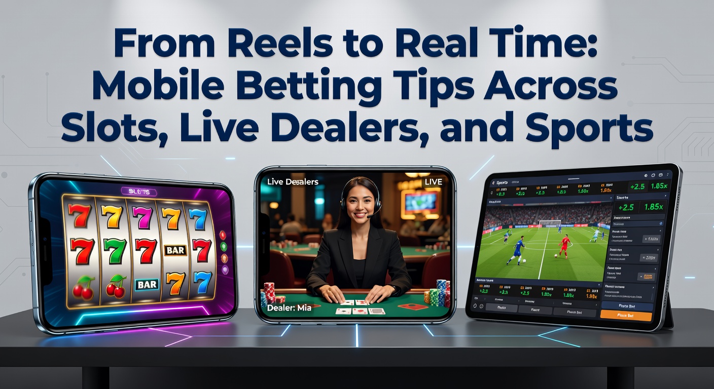 Smartphone displaying a vibrant mobile casino app with slots, live dealer tables, and sports betting odds in action