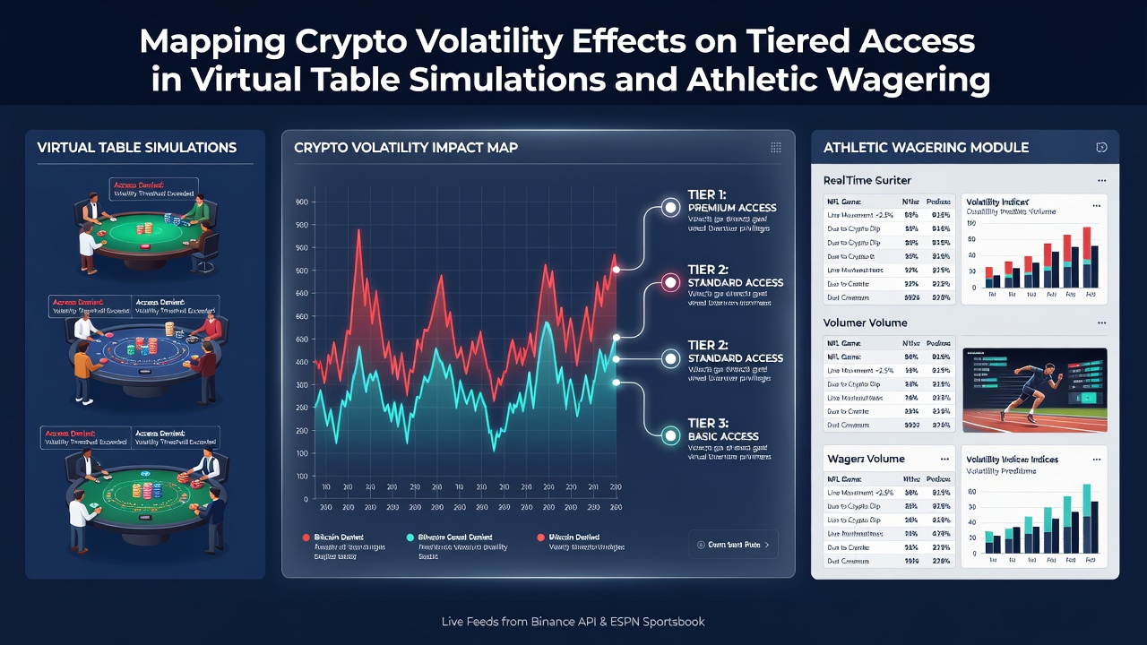 Chart illustrating connections between crypto price changes and tier progression timelines in digital gaming and sports betting environments