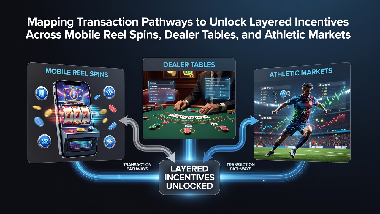 Digital transaction pathways illustrated across mobile gaming platforms including slots, tables, and sports markets